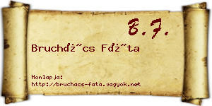 Bruchács Fáta névjegykártya
